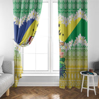Personalised Malampa Joyeux Noel Window Curtain Proud To Be a Ni-Van Sand Drawing Art LT9 - Polynesian Pride