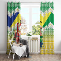 Personalised Malampa Joyeux Noel Window Curtain Proud To Be a Ni-Van Sand Drawing Art LT9 - Polynesian Pride
