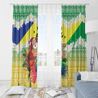 Personalised Malampa Joyeux Noel Window Curtain Proud To Be a Ni-Van Sand Drawing Art LT9 - Polynesian Pride