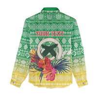 Personalised Malampa Joyeux Noel Women Casual Shirt Proud To Be a Ni-Van Sand Drawing Art - Polynesian Pride