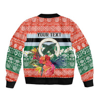 Personalised Penama Joyeux Noel Bomber Jacket Proud To Be a Ni-Van Sand Drawing Art - Polynesian Pride