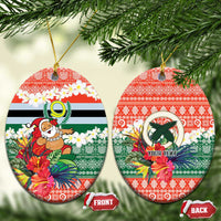 Personalised Penama Joyeux Noel Ceramic Ornament Proud To Be a Ni-Van Sand Drawing Art LT9 Oval Red - Polynesian Pride
