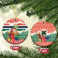 Personalised Penama Joyeux Noel Ceramic Ornament Proud To Be a Ni-Van Sand Drawing Art LT9 Circle Red - Polynesian Pride