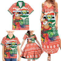Personalised Penama Joyeux Noel Family Matching Summer Maxi Dress and Hawaiian Shirt Proud To Be a Ni-Van Sand Drawing Art - Polynesian Pride