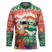 Personalised Penama Joyeux Noel Hockey Jersey Proud To Be a Ni-Van Sand Drawing Art LT9 Unisex Red - Polynesian Pride