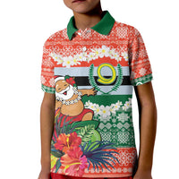 Personalised Penama Joyeux Noel Kid Polo Shirt Proud To Be a Ni-Van Sand Drawing Art - Polynesian Pride