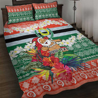 Personalised Penama Joyeux Noel Quilt Bed Set Proud To Be a Ni-Van Sand Drawing Art LT9 Red - Polynesian Pride