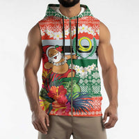 Personalised Penama Joyeux Noel Sleeveless Zip Hoodie Proud To Be a Ni-Van Sand Drawing Art LT9 - Polynesian Pride