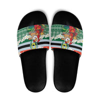 Personalised Penama Joyeux Noel Slide Sandals Proud To Be a Ni-Van Sand Drawing Art - Polynesian Pride