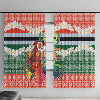 Personalised Penama Joyeux Noel Window Curtain Proud To Be a Ni-Van Sand Drawing Art LT9 With Hooks Red - Polynesian Pride