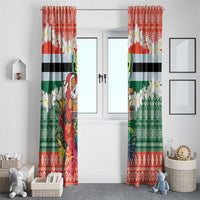 Personalised Penama Joyeux Noel Window Curtain Proud To Be a Ni-Van Sand Drawing Art LT9 - Polynesian Pride