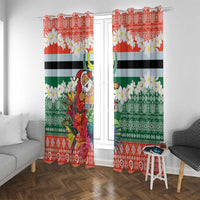 Personalised Penama Joyeux Noel Window Curtain Proud To Be a Ni-Van Sand Drawing Art LT9 With Grommets Red - Polynesian Pride