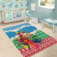 Personalised Sanma Joyeux Noel Area Rug Proud To Be a Ni-Van Sand Drawing Art - Polynesian Pride