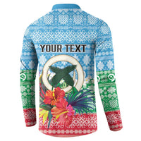Personalised Sanma Joyeux Noel Button Sweatshirt Proud To Be a Ni-Van Sand Drawing Art LT9 - Polynesian Pride