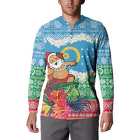 Personalised Sanma Joyeux Noel Button Sweatshirt Proud To Be a Ni-Van Sand Drawing Art LT9 - Polynesian Pride