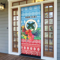 Personalised Sanma Joyeux Noel Door Cover Proud To Be a Ni-Van Sand Drawing Art - Polynesian Pride