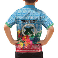 Personalised Sanma Joyeux Noel Family Matching Puletasi and Hawaiian Shirt Proud To Be a Ni-Van Sand Drawing Art - Polynesian Pride
