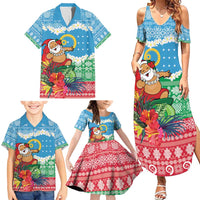 Personalised Sanma Joyeux Noel Family Matching Summer Maxi Dress and Hawaiian Shirt Proud To Be a Ni-Van Sand Drawing Art - Polynesian Pride