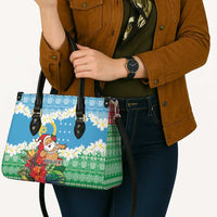 Personalised Sanma Joyeux Noel Leather Bag Proud To Be a Ni-Van Sand Drawing Art - Polynesian Pride