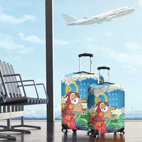Personalised Sanma Joyeux Noel Luggage Cover Proud To Be a Ni-Van Sand Drawing Art - Polynesian Pride