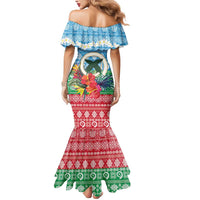 Personalised Sanma Joyeux Noel Mermaid Dress Proud To Be a Ni-Van Sand Drawing Art - Polynesian Pride