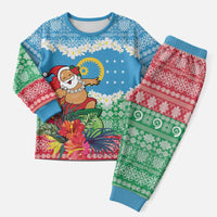 Personalised Sanma Joyeux Noel Christmas Pajama Set Proud To Be a Ni-Van Sand Drawing Art - Polynesian Pride