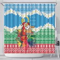Personalised Sanma Joyeux Noel Shower Curtain Proud To Be a Ni-Van Sand Drawing Art - Polynesian Pride