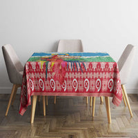 Personalised Sanma Joyeux Noel Tablecloth Proud To Be a Ni-Van Sand Drawing Art - Polynesian Pride