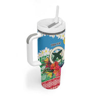 Personalised Sanma Joyeux Noel Tumbler With Handle Proud To Be a Ni-Van Sand Drawing Art - Polynesian Pride