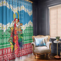 Personalised Sanma Joyeux Noel Window Curtain Proud To Be a Ni-Van Sand Drawing Art LT9 - Polynesian Pride