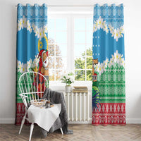 Personalised Sanma Joyeux Noel Window Curtain Proud To Be a Ni-Van Sand Drawing Art LT9 - Polynesian Pride
