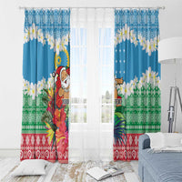 Personalised Sanma Joyeux Noel Window Curtain Proud To Be a Ni-Van Sand Drawing Art LT9 - Polynesian Pride