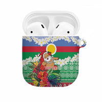 Personalised Shefa Joyeux Noel AirPods Case Proud To Be a Ni-Van Sand Drawing Art LT9 Blue - Polynesian Pride