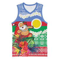 Personalised Shefa Joyeux Noel Basketball Jersey Proud To Be a Ni-Van Sand Drawing Art LT9 Unisex Blue - Polynesian Pride