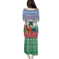 Personalised Shefa Joyeux Noel Family Matching Puletasi and Hawaiian Shirt Proud To Be a Ni-Van Sand Drawing Art - Polynesian Pride