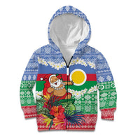 Personalised Shefa Joyeux Noel Kid Hoodie Proud To Be a Ni-Van Sand Drawing Art - Polynesian Pride