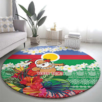 Personalised Shefa Joyeux Noel Round Carpet Proud To Be a Ni-Van Sand Drawing Art - Polynesian Pride