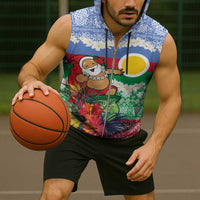 Personalised Shefa Joyeux Noel Sleeveless Zip Hoodie Proud To Be a Ni-Van Sand Drawing Art LT9 - Polynesian Pride