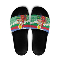 Personalised Shefa Joyeux Noel Slide Sandals Proud To Be a Ni-Van Sand Drawing Art - Polynesian Pride