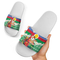 Personalised Shefa Joyeux Noel Slide Sandals Proud To Be a Ni-Van Sand Drawing Art - Polynesian Pride