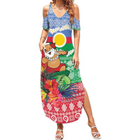 Personalised Shefa Joyeux Noel Summer Maxi Dress Proud To Be a Ni-Van Sand Drawing Art - Polynesian Pride