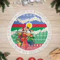Shefa Joyeux Noel Tree Skirt Proud To Be a Ni-Van Sand Drawing Art LT9 Fringed Blue - Polynesian Pride
