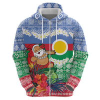 Personalised Shefa Joyeux Noel Zip Hoodie Proud To Be a Ni-Van Sand Drawing Art - Polynesian Pride