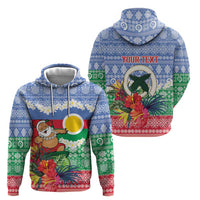 Personalised Shefa Joyeux Noel Zip Hoodie Proud To Be a Ni-Van Sand Drawing Art - Polynesian Pride