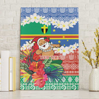 Personalised Tafea Joyeux Noel Canvas Wall Art Proud To Be a Ni-Van Sand Drawing Art LT9 Without Frame Blue - Polynesian Pride