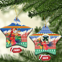 Personalised Tafea Joyeux Noel Ceramic Ornament Proud To Be a Ni-Van Sand Drawing Art LT9 Star Blue - Polynesian Pride