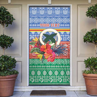 Personalised Tafea Joyeux Noel Door Cover Proud To Be a Ni-Van Sand Drawing Art LT9 Blue - Polynesian Pride