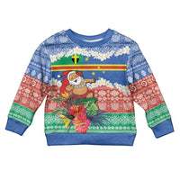 Personalised Tafea Joyeux Noel Kid Ugly Christmas Sweater Proud To Be a Ni-Van Sand Drawing Art - Polynesian Pride