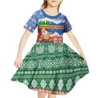 Personalised Tafea Joyeux Noel Kid Short Sleeve Dress Proud To Be a Ni-Van Sand Drawing Art - Polynesian Pride