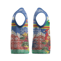 Personalised Tafea Joyeux Noel Christmas Knitted V-Neck Vest Proud To Be a Ni-Van Sand Drawing Art - Polynesian Pride